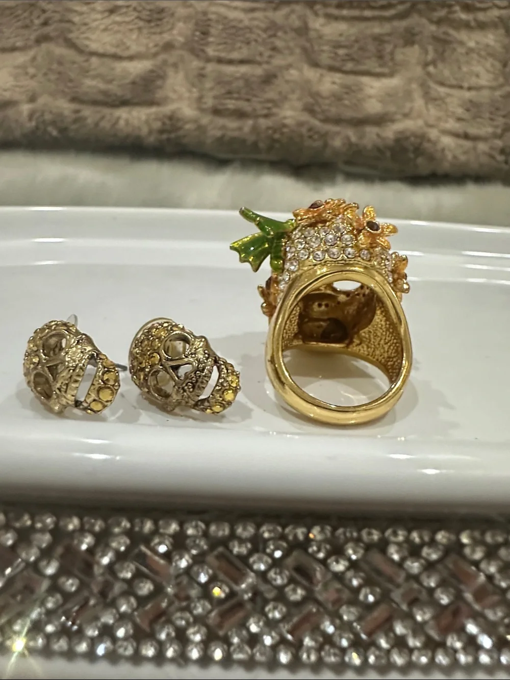 Swarovski ornate gold
